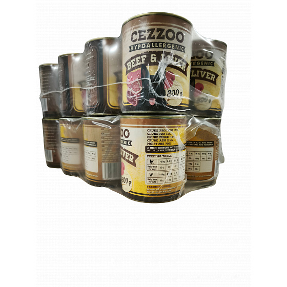 CEZZOO Hypoallergenic Beef and Liver 800g Ilość: 14 + 2 gratis
