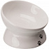 Podwyższona ergonomiczna miska ceramiczna, 0.15 l/o 13 cm, biała