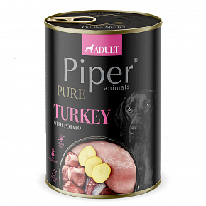 NEW PIPER PURE indyk z ziemniakami, konserwa dla psów, 400 g