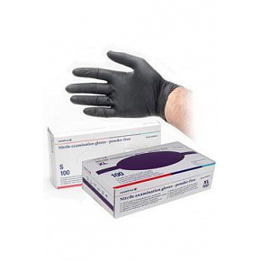Rękawice nest.wyż.CVET nitrylowe M/100 sztuk bez pudru, czarne