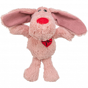 Pies VALENTINE, pluszowy pies z długimi uszami 28 cm, różowy - OFERTA LIMITOWANA