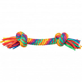 Zabawka dla psa Przeciągacz/hantel 2 węzły 30cm multikolor TR Zabawka dla psa Przeciągacz/hantel 2 węzły 30cm multikolor TR