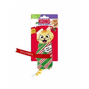 Zabawka Kong Cat Holiday Pull-A-Partz Present z kocimiętką, poliester