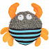 Krab z kocimiętką, pluszowa zabawka dla kotów, 9 cm, szary/pomarańczowy/turkusowy