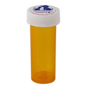 Butelka na leki z zakrętką, plastikowa, żółta 24ml 10szt. CVET