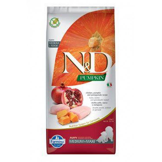 N&D Pumpkin DOG Puppy M/L Kurczak & Granat 12kg