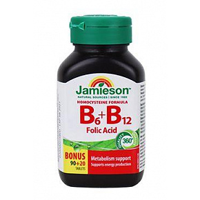 Jamieson Witaminy B6 B12+kwas foliowy 110tbl