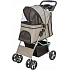 Kočárek pro psy BUGGY, rychlosklápěcí, 47 x 100 x 80 cm, nosnost do 15 kg, šedohnědá