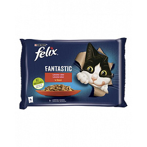 Nestlé FELIX Fantastic cat Multipack wołowina&kurczak galaretka saszetka 4x85 g
