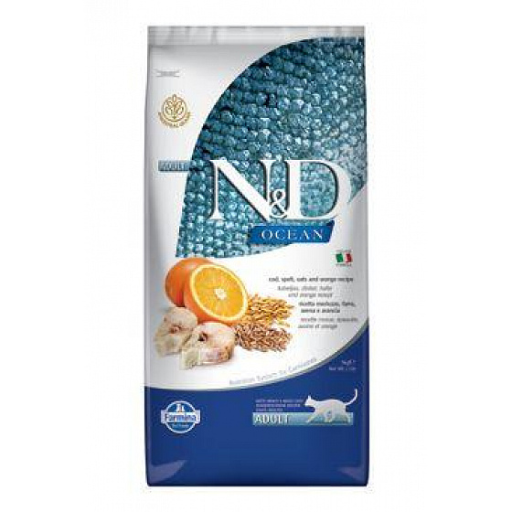 N&D OCEAN CAT LG Adult Dorsz & Pomarańcza 10kg