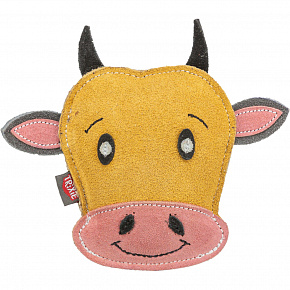 Cow - głowa krowy, 17 cm, zabawka dla psów, 100% prawdziwa skóra, żółta
