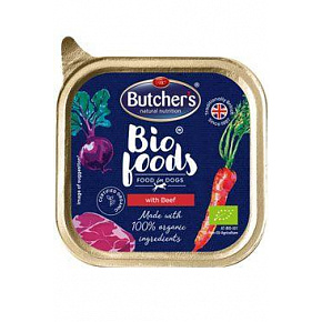 Butcher's Dog Bio Foods z wołowiną tacka 150g