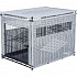 Wewnętrzny kennel, M: 58 x 60 x 77 cm, polirattan, jasnoszary