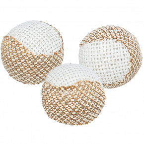 Zestaw 3 sztuk jutowych grzechoczących piłek, o średnicy 5 cm