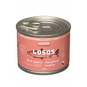 Louie Dog konserwa. Łosoś z rokitnikiem.szpinakiem, prebiotykami 200g