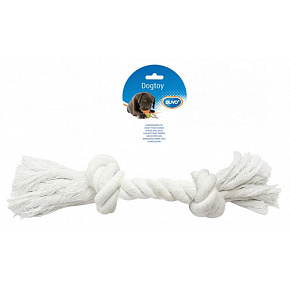 Zabawka DUVO+ Lina z 2 węzłami do przeciągania biała XXLarge 45 cm