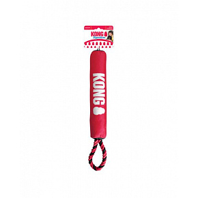 Zabawka Kong Dog Signature Przeciągacz z liną, piszcząca, poliester, czerwony M