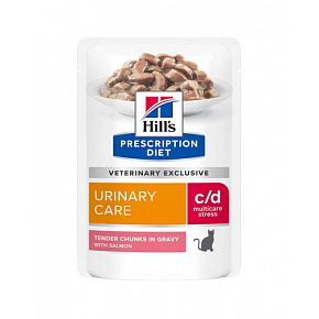HILLS Diet Feline c/d Urinary Stress Salmon NOWA SASZETKA 12x85 g