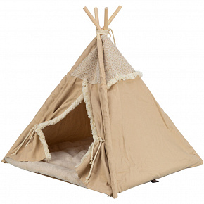 Teepee BOHO z poduszką, 55 x 65 x 55 cm, bawełna, beżowy Teepee BOHO z poduszką, 55 x 65 x 55 cm, bawełna, beżowy
