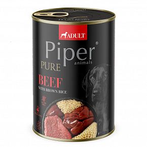 NEW PIPER PURE wołowina z brązowym ryżem, konserwa dla psów, 400 g