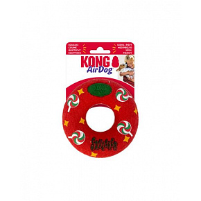 Zabawka Kong Dog Holiday AirDog Squeaker Donut z piszczałką, guma wulkanizowana, M Zabawka Kong Dog Holiday AirDog Squeaker Donut z piszczałką, guma wulkanizowana, M
