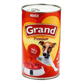 GRAND Dog konserwa. Premium wołowina 1300g