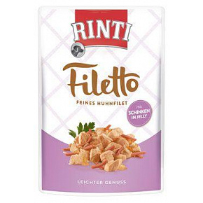 Rinti Dog Filetto saszetka kurczak+szynka w galarecie 100g Rinti Dog Filetto saszetka kurczak+szynka w galarecie 100g