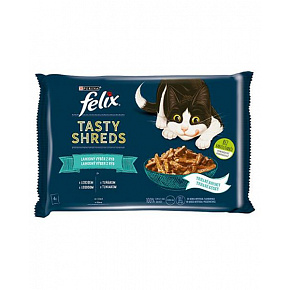Nestlé FELIX Tasty shreds cat Multipack łosoś&tuńczyk w sosie saszetka 4x80 g