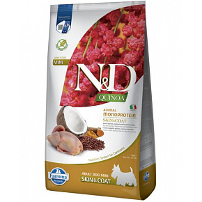 Farmina N&D dog QUINOA (GF) adult mini, skin & coat, przepiórka & kokos 7 kg Farmina N&D dog QUINOA (GF) adult mini, skin & coat, przepiórka & kokos 7 kg