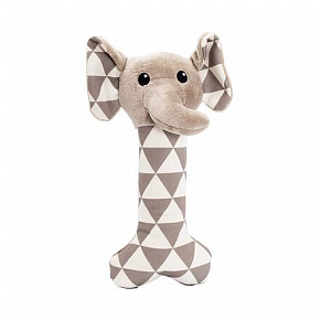Płócienna kość z głową słonia, z dźwiękiem, 24 cm, kremowa/szara, HipHop Dog