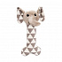 Płócienna kość z głową słonia, z dźwiękiem, 24 cm, kremowa/szara, HipHop Dog
