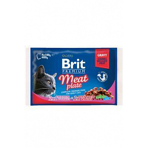 Brit Premium Cat saszetka Meat Plate 400g (4x100g)