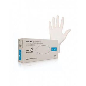 Rękawice do badania. latex. SANTEX rozmiar. M 100 szt./op. pudrowane Rękawice do badania. latex. SANTEX rozmiar. M 100 szt./op. pudrowane