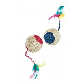 Zabawka dla kota Piłka sizalowa 6cm mix kolorów KAR