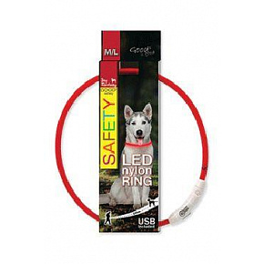 Obroża DOG FANTASY świetlna USB czerwona 65cm 1szt