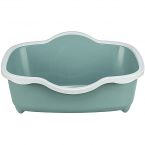 Kuweta dla kota DAVIO, z rantem, 56 x 26 x 39 cm, szałwiowa/biała Kuweta dla kota DAVIO, z rantem, 56 x 26 x 39 cm, szałwiowa/biała