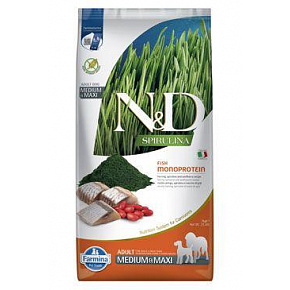 Farmina N&D dog SPIRULINA (GF) adult medium & maxi śledź 7 kg