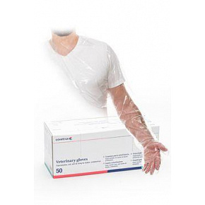 Rękawice jednorazowe. długie supersoft. z bransoletką. 50 sztuk CVET