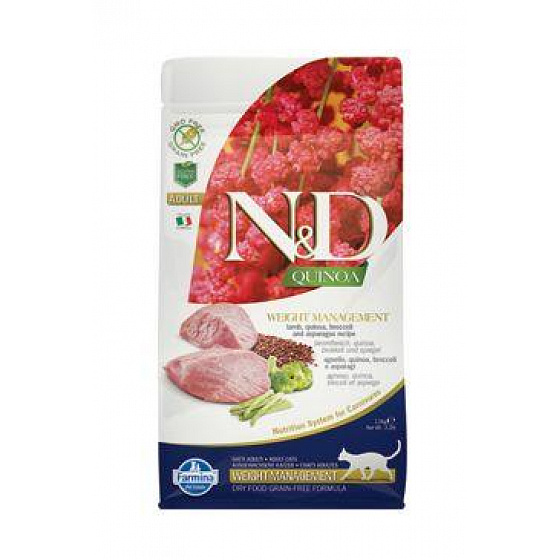 N&D Quinoa CAT Weight Management Jagnięcina i Brokuły 1,5kg
