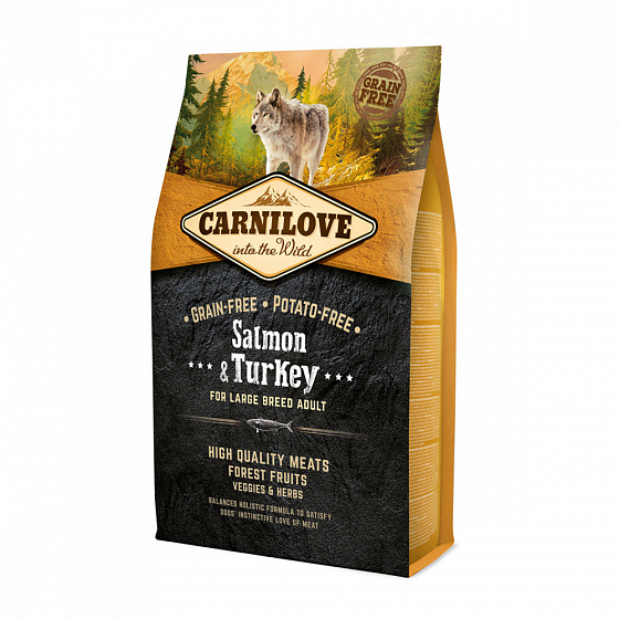Carnilove Dog Łosoś i Indyk dla Dorosłych Psów Dużych Ras 4kg