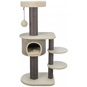 Drapak MARCELLO, 140 cm, 4 platformy, budka, piłka, kremowy/szary Drapak MARCELLO, 140 cm, 4 platformy, budka, piłka, kremowy/szary