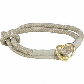 Soft Rope okrągła półzaciskowa obroża, szara/jasnoszara