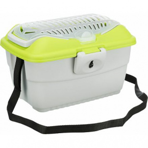 Transporter MINI CAPRI z paskiem, 40x2x30cm (max. 2kg), jasnoszary/zielony