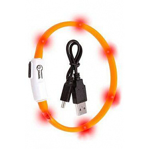 Obroża USB Visio Light LED ładowalna 35cm pomarańczowa KAR