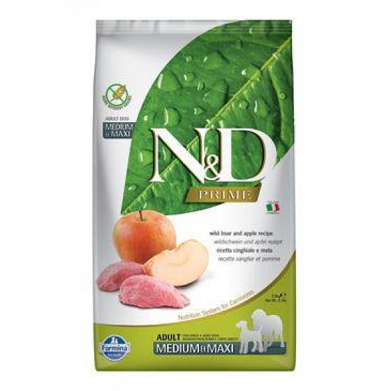 N&D PRIME DOG Adult M/L Dzik & Jabłko 2,5kg