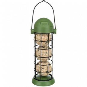 Podajnik na 3 kule tłuszczowe, z daszkiem, o wymiarach 8 × 22 cm, zielony