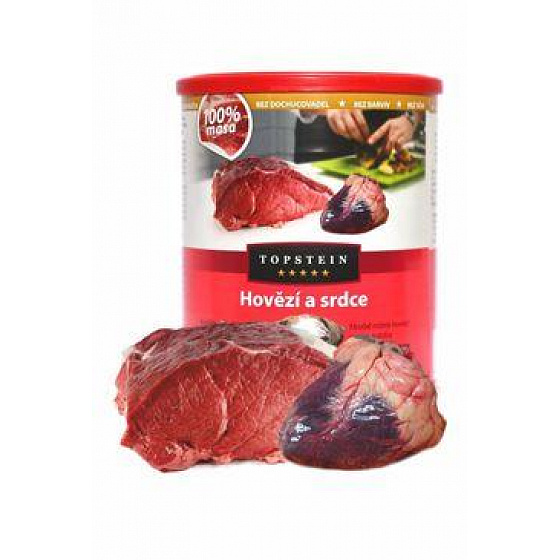 Topstein Wołowina i serce w puszce 800g