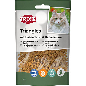 Triangles, trojúhelníčky s kuřecími prsíčky a catnipem, obsah masa 56 %, 50 g Triangles, trojúhelníčky s kuřecími prsíčky a catnipem, obsah masa 56 %, 50 g