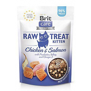 Brit Raw Treat Cat Kitten, Kurczak&Łosoś 40g Brit Raw Treat Cat Kitten, Kurczak&Łosoś 40g