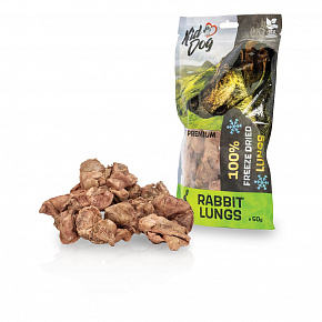 KIDDOG SUPER PREMIUM 100% suszone mrozem całe króliki płuca 50 g